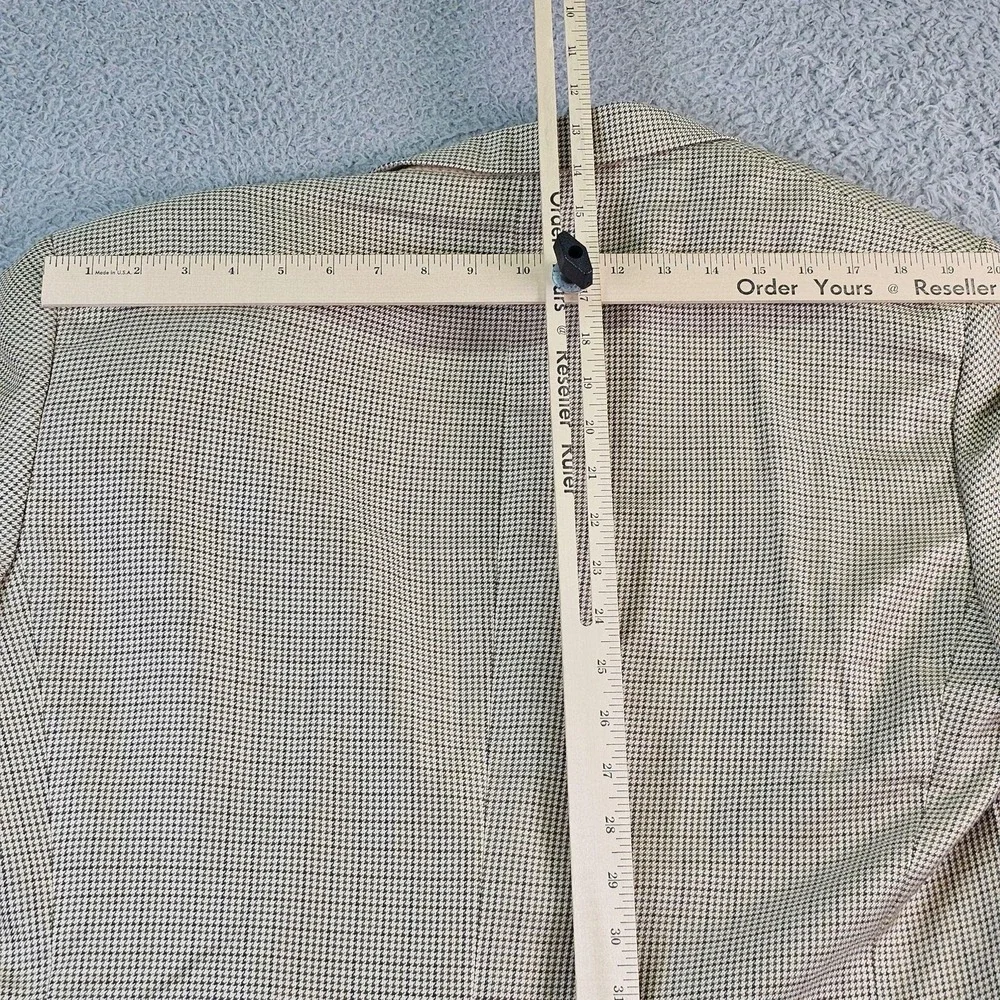 Brooks Brothers Sport Coat Mens 44 Beige Check Silk Wool Blazer Made In Italy